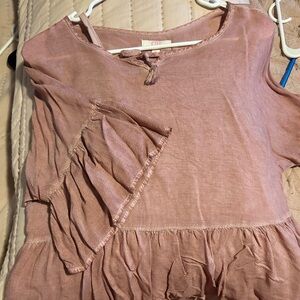 Pale pink /blush colored 2 piece top , pink cami tank and the cover top . NWOT